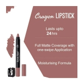 Seven Seas Matte Mood Non Transfer Crayon Lipstick | Long Lasting Crayon Lipstick (Nudy Mauve)