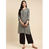 Rangita Women Rayon Navy Bagru Printed Knee Length Straight Kurti - XL, Navy