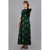 SIPET - Green Rayon Womens Flared Kurti ( Pack of 1 ) - None