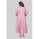 miravan - Pink Cotton Women''s Anarkali Kurti ( Pack of 1 ) - None