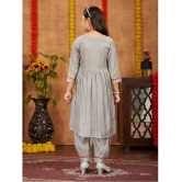 Aarika Girls Silk Patiala Kurta Set ( Pack of 1 , Grey ) - None