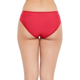 Clovia Pack of 1 Lace Solid Womens Bikini ( Red ) - None