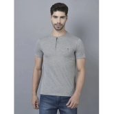 Dollar Cotton Blend Regular Fit Solid Half Sleeves Mens T-Shirt - Melange Grey ( Pack of 1 ) - None