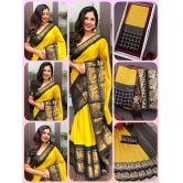 Apnisha Banarasi Silk Embellished Saree With Blouse Piece - Yellow ( Pack of 1 ) - Yellow