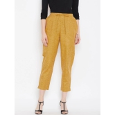 Women Mustard Yellow Textured Relaxed Trousers