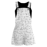 Naughty Ninos - White Cotton Girls Dungarees ( Pack of 1 ) - None