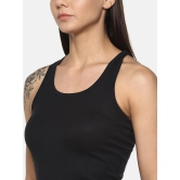 Womens Solid Pure Cotton Camisole with Racerback Style | SARA-BLK-1 |-XXL / 100% Cotton