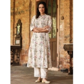 AMIRAS INDIAN ETHNICWEAR Cotton Flex Printed Front Slit Womens Kurti - Beige ( Pack of 1 ) - None