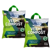 RIVINE Organic Vermicompost for Plant | Fertilizer Manure for Plants | Organic Vermi Compost Manure Each 5 KG (Pack of 2)