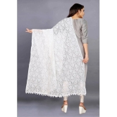 A TO Z CART White Georgette Womens Dupatta - ( Pack of 1 ) - White