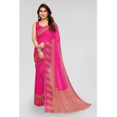 ANAND SAREES Georgette Printed Saree With Blouse Piece - Pink ( Pack of 1 ) - Pink