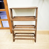 BARISH - Shoe Rack Simple, Handcrafted Rubberwood Shoe Rack, Shoe Rack for Home, Hall, Office