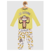 Lazy Shark Boys Yellow  White Printed Night suit - None