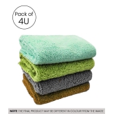 HOMETALES Multicolor 240 GSM Microfiber Cleaning Cloth For Automobile Car accessories (Pack Of 4) 40x40 cms