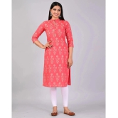 MAUKA Rayon Printed Straight Womens Kurti - Yellow ( Pack of 1 ) - None