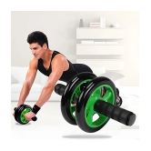 AB Wheel Double Wheel Anti Skid Double Wheel AB Roller for Abdominal Stomach ab excersice equipment abs workout equipment (Green ) Pack of 1