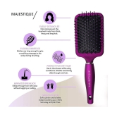 Majestique Purple Paddle Hair Brush Refresh And Extend For All Hair Types Soft Nylon Bristles