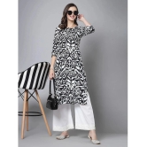 KIPEK Rayon Printed Straight Womens Kurti - Black ( Pack of 1 ) - None