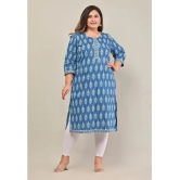 Swasti Cotton Printed Straight Womens Kurti - Blue ( Pack of 1 ) - None