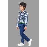 DKGF Fashion - Blue Cotton Blend Boys Shirt & Jeans ( Pack of 1 ) - None