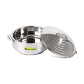 HomePro Casserole 3500Ml Gas Lighter Silver Steel Serve Casserole ( Set of 2 , 3500 mL ) - Silver