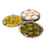 Softel Stainless Steel Copper Bottom Multi Kadai with 5 Plates | Induction Compatible | Idli, Dhokla, Patra & Momos Maker