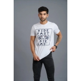 Ride Fast Die Last Printed White T-Shirt for Men L