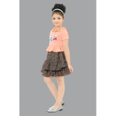 Coxxup Peach Crepe Girls Top With Skirt ( Pack of 1 ) - None