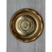 VRINDA METAL ART  Om Brass Puja Plate   Plate