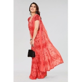 Kashvi Sarees Georgette Printed Saree With Blouse Piece - Red ( Pack of 1 ) - Red