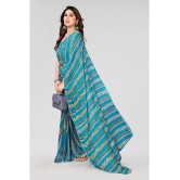 Kashvi Sarees Georgette Printed Saree Without Blouse Piece - Blue ( Pack of 1 ) - Blue