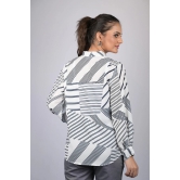 Zigzag print for women western wear top party wear and daily use Black Striped Full Sleeves Top (OTL-TPS1096)-Black / L