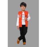 DKGF Fashion - Orange Cotton Blend Boys Shirt & Pants ( Pack of 1 ) - None