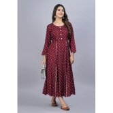 Smien - Maroon Rayon Women's Flared Kurti ( Pack of 1 ) - None