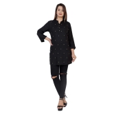 HIGHLIGHT FASHION EXPORT - Black Rayon Womens Straight Kurti ( Pack of 1 ) - XXL