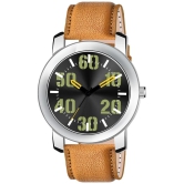 acnos Brown Leather Analog Mens Watch