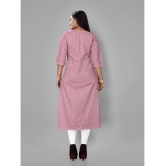 RIAANA - Pink Cotton Women''s Straight Kurti ( Pack of 1 ) - None