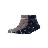 Men Pack Of 2 Patterned Cotton Ankle Length Socks