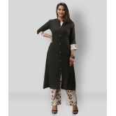 MAUKA - Green Front Slit Rayon Women''s Stitched Salwar Suit ( Pack of 1 ) - 3XL