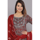 HIGHLIGHT FASHION EXPORT - Maroon Straight Cotton Women's Stitched Salwar Suit ( Pack of 1 ) - None