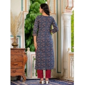 Vbuyz Cotton Printed Straight Womens Kurti - Blue ( Pack of 1 ) - None