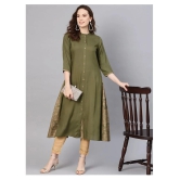 Juniper - Green Rayon Womens Flared Kurti ( Pack of 1 ) - L