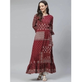 Divena - Maroon Viscose Womens A-Line Kurti ( Pack of 1 ) - None