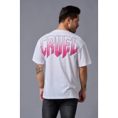 Cruel (in Gradient) Printed White Oversized T-Shirt for Men 3XL