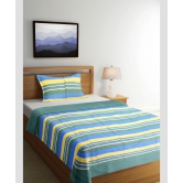 Bedspread Cotton Yellow Green Line 90X100