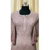 Cotton Dyeable chikan kurti-40/L / CokaCola / STRAIGHT KURTI