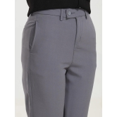 High Rise Bootcut Trousers - Dark Grey-30