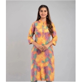 MAUKA - Multicolor Rayon Womens Straight Kurti ( Pack of 1 ) - None