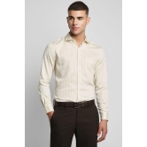 Men Cream Slim Fit Formal Full Sleeves Formal Shirt