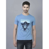 Dollar Cotton Blend Regular Fit Printed Half Sleeves Mens T-Shirt - Blue ( Pack of 1 ) - None